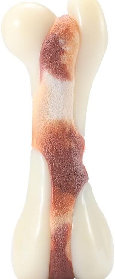 Dog Chew Toys for Aggressive Chewers, Bacon Flavor Durable Dog Teething Chew Toys Bones for Large/Medium/Small Puppies