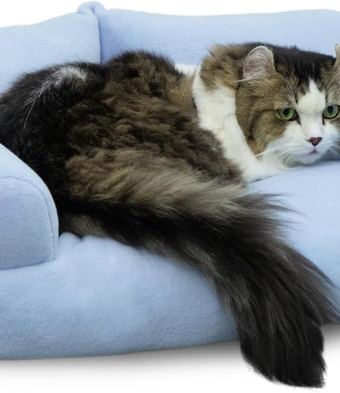 Pet Sofa Soft  Pet Sofa Beds for Medium Small Cats and Dogs, Light Blue