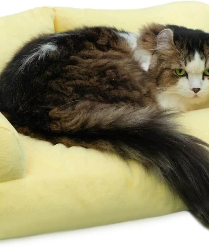 Pet Sofa Soft  Pet Sofa Beds for Medium Small Cats and Dogs, Yellow