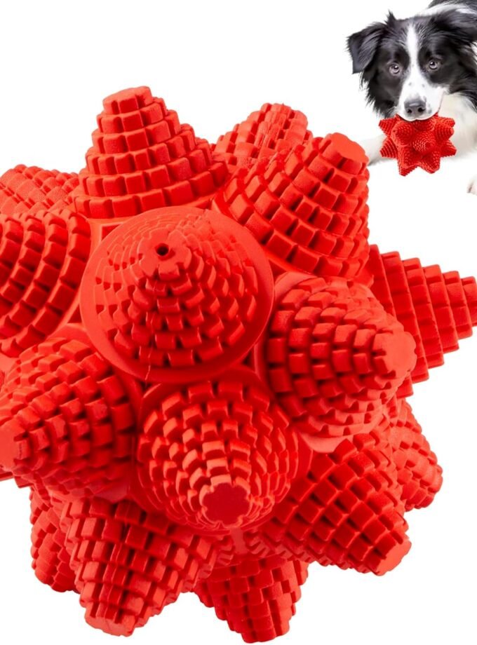 Dog Chew Toys for Aggressive-Chewers - Indestructible Dog Toy for Aggressive Chewer，Tough Chew Toys for Dogs （Rubber Stacked Star Ball）